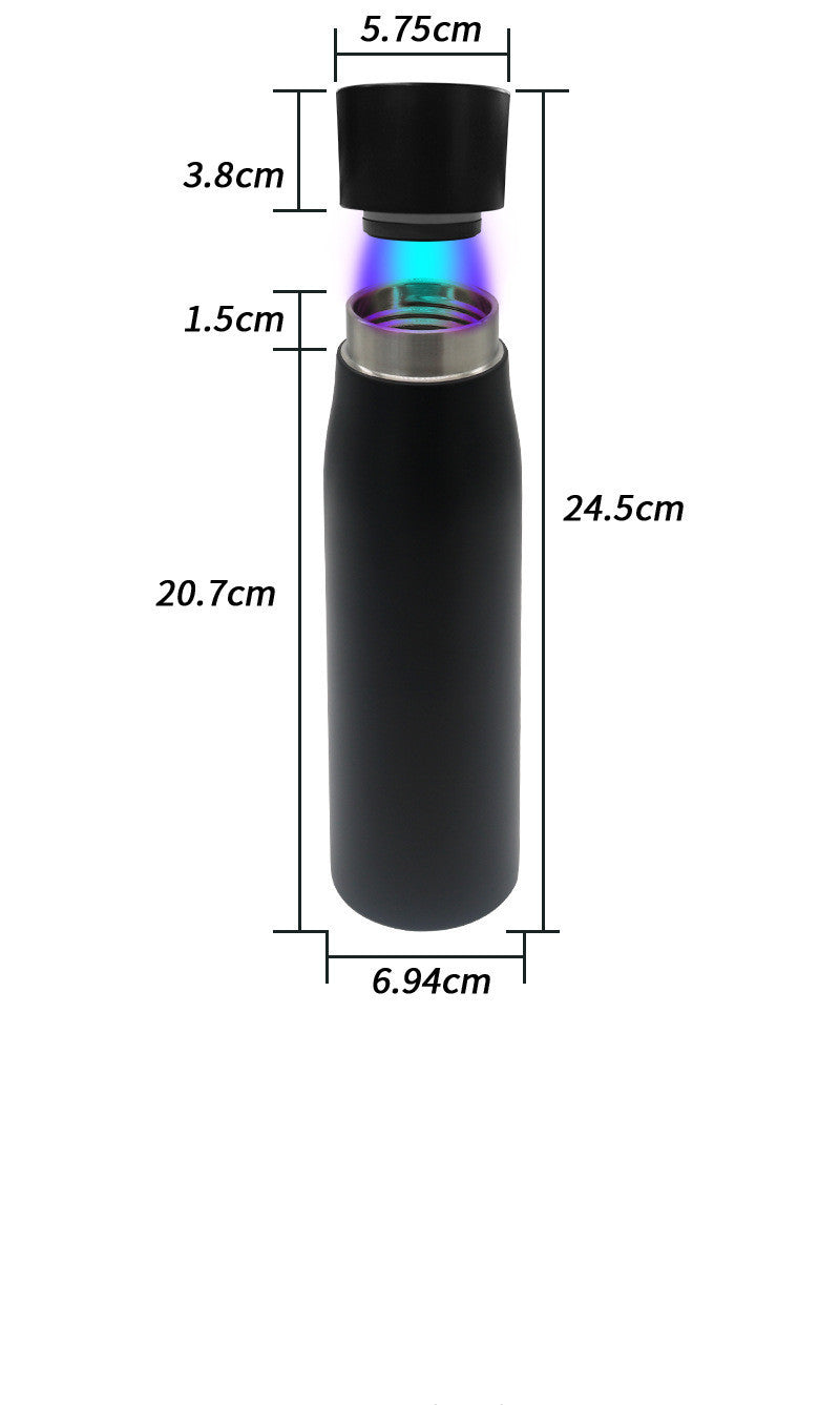 LED UV Disinfection 316 Stainless Steel Vacuum Flask Display Temperature
